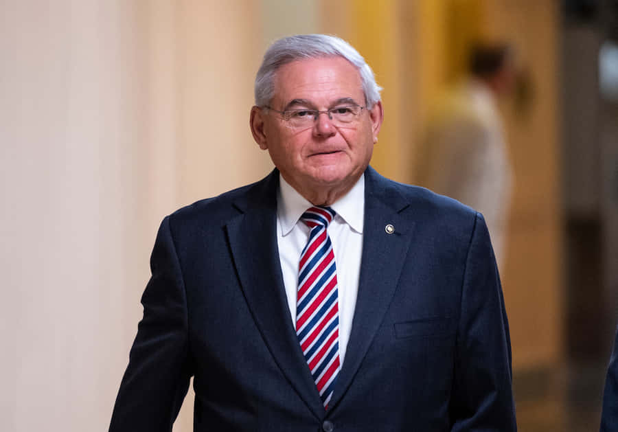 Robert Menendez With Striped Tie Wallpaper