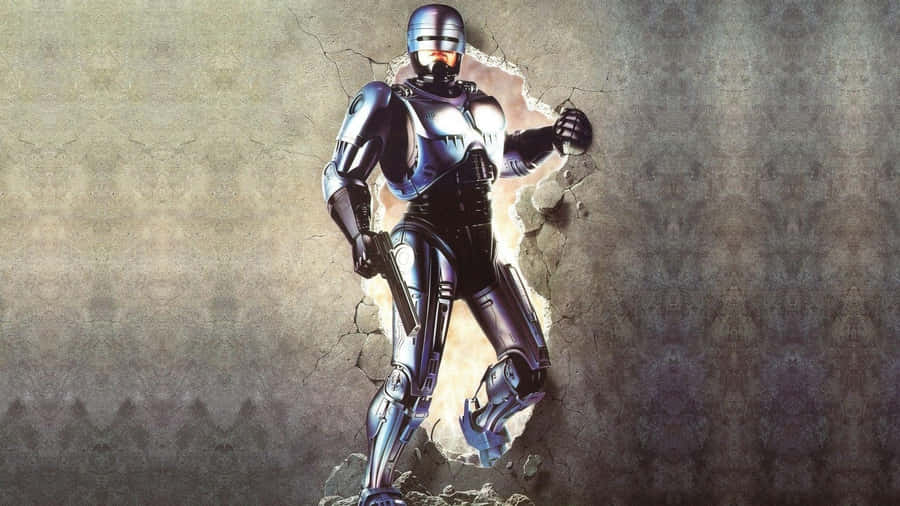 Robocop Iconic Cybernetic Law Enforcer Wallpaper