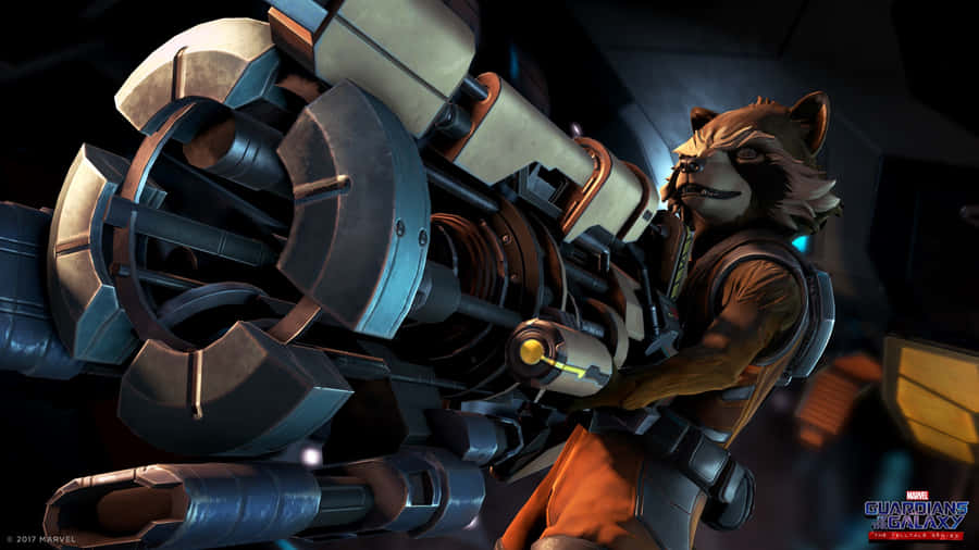 Rocket Raccoon With Heavy Weapon Wallpaper