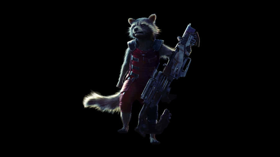 Rocket Raccoon With Large Weapon Wallpaper