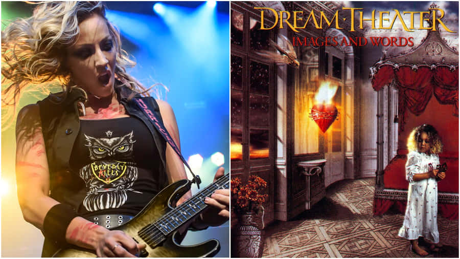 Rocking_ Guitarist_and_ Album_ Cover_ Art Wallpaper