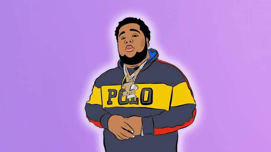 Rod Wave Cartoon Artwork Wallpaper