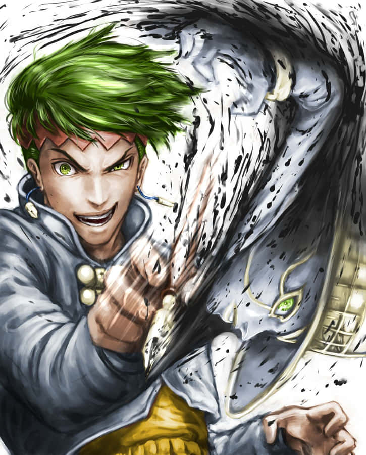 Rohan Kishibe Striking A Dynamic Pose Wallpaper