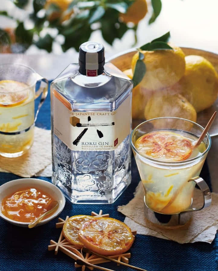 Roku Gin Citrus Cocktail Setup Wallpaper