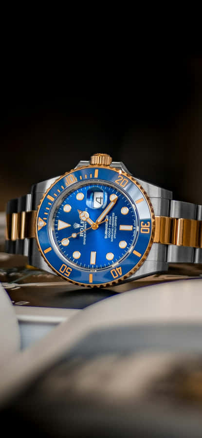 Rolex Submariner Blue Gold Wallpaper