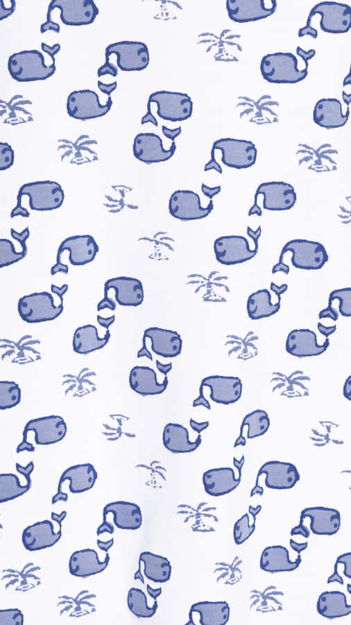Roller Rabbit Blue Whales Pattern Wallpaper