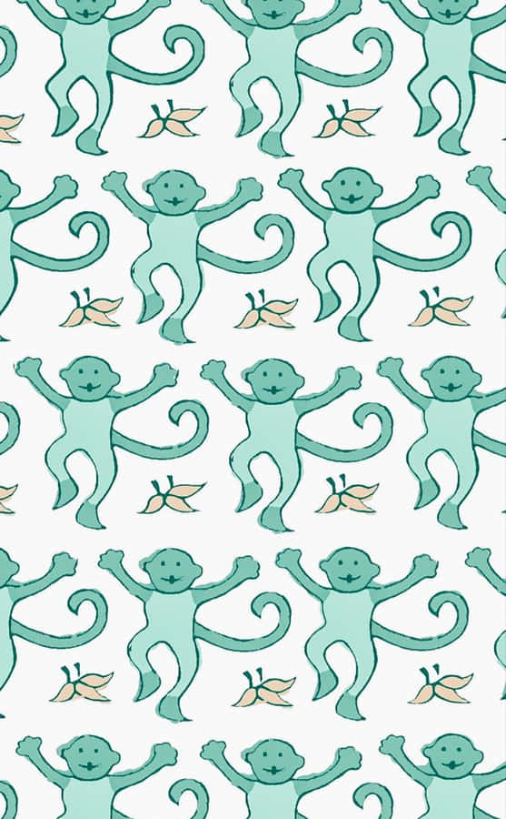 Roller Rabbit Monkey Pattern Wallpaper