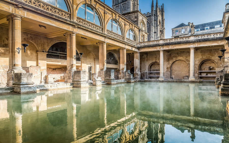 Roman Baths Bath U K Wallpaper