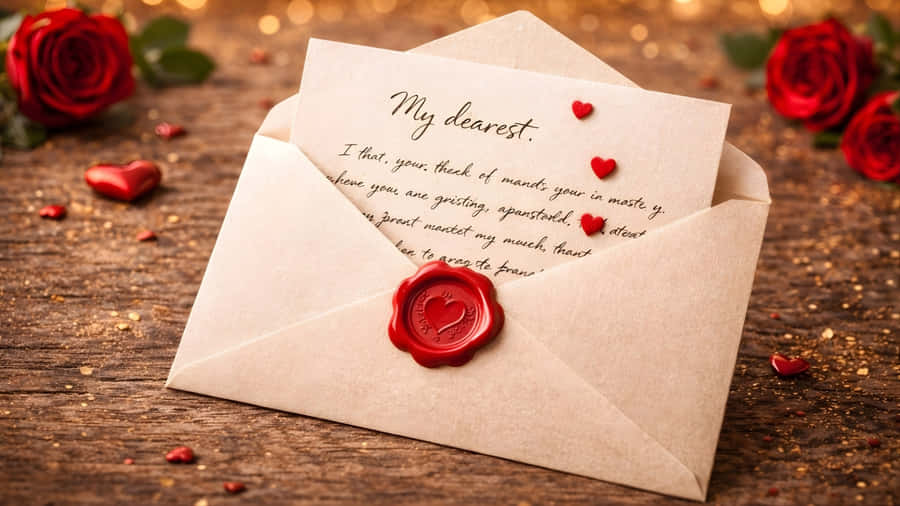 Romantic Love Letter Envelope Wallpaper