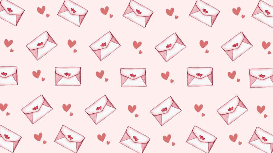 Romantic Love Letter Pattern Wallpaper