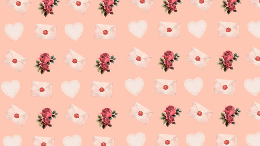 Romantic Love Letter Pattern Wallpaper