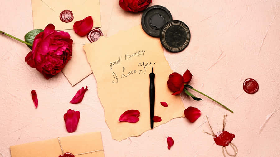 Romantic Love Letter Writing Wallpaper