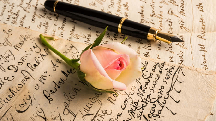 Romantic Love Letter Writing Wallpaper