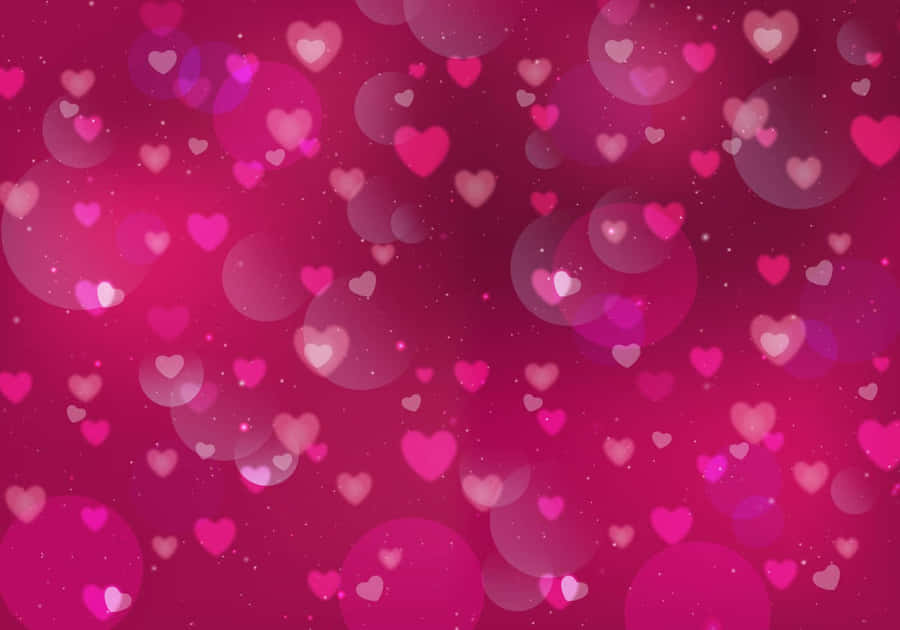 Romantic Pink Hearts Background Wallpaper
