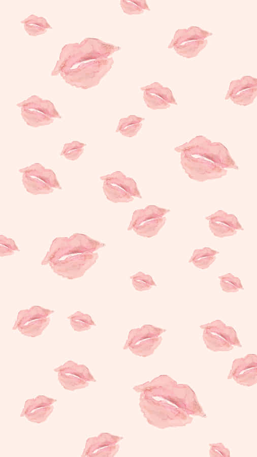 Romantic Rosy Pink Lips For Valentine's Day Wallpaper