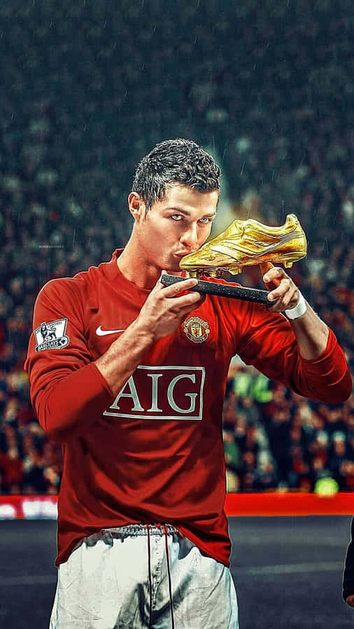 Ronaldo Kissing Golden Boot Wallpaper