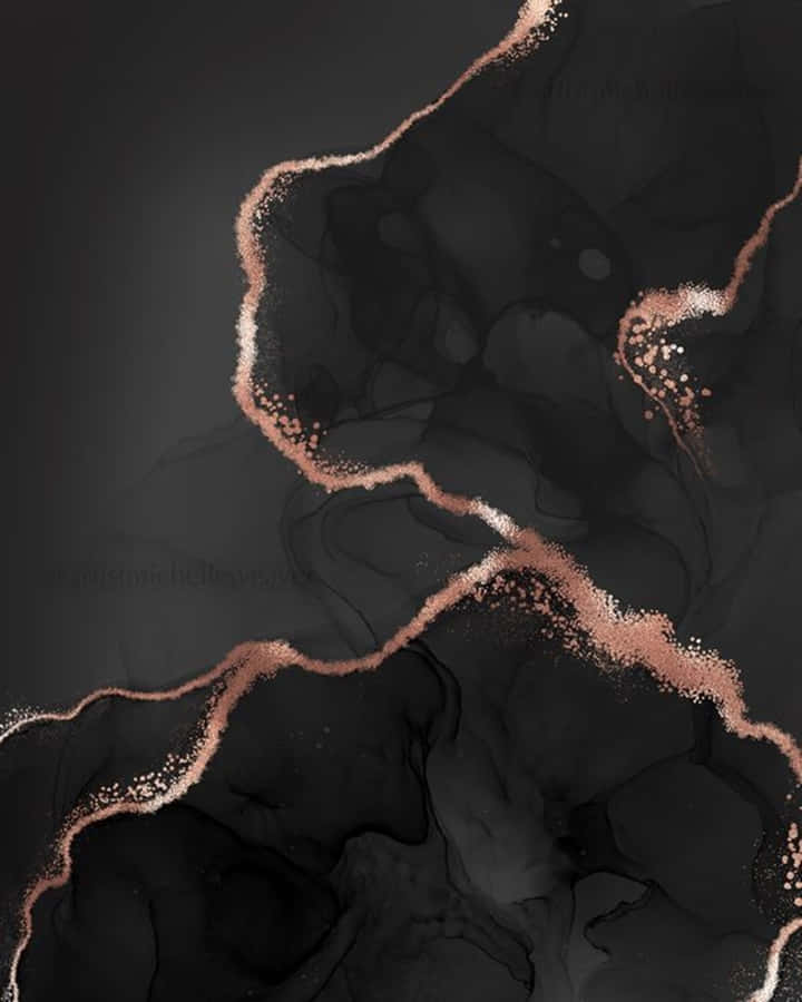 Rose Gold And Black Hydro Dip Art Wallpaper