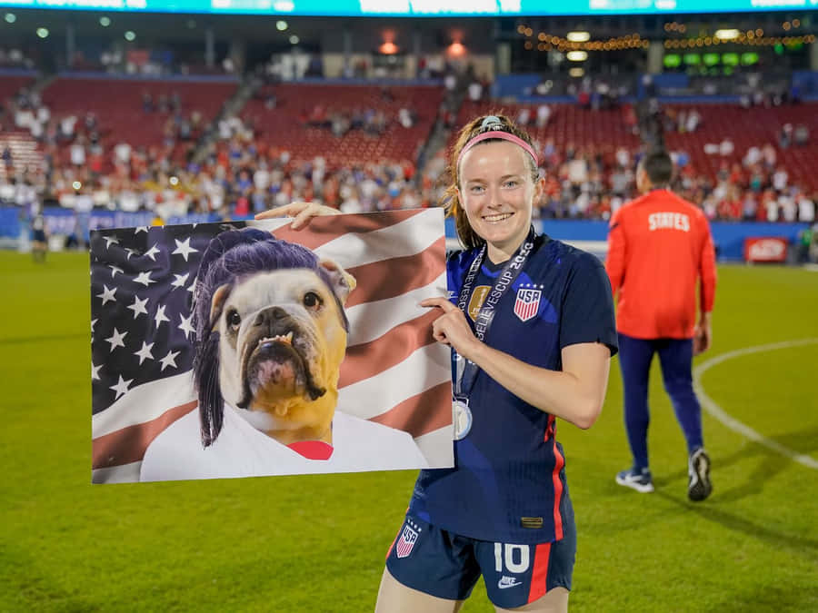 Rose Lavelle In Action On The Soccer Field Wallpaper