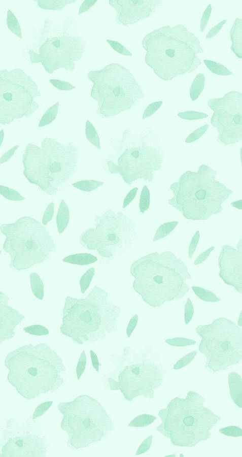 Rose Pattern Mint Green Iphone Wallpaper