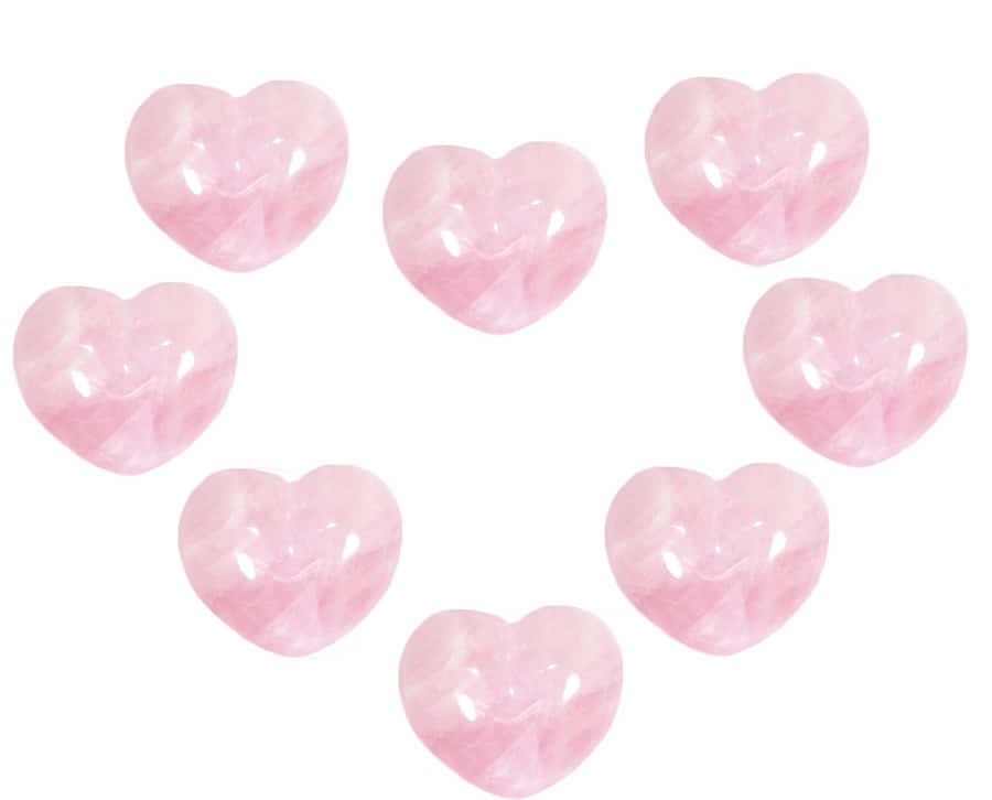 Rose Quartz Heart Shaped Stones Pattern Wallpaper