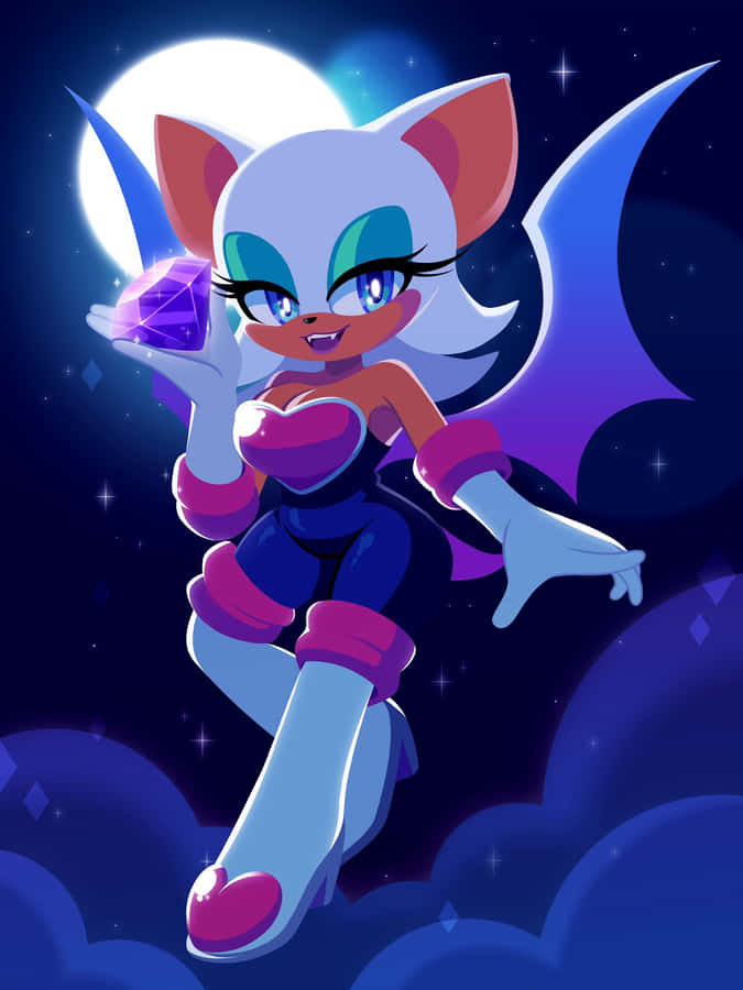 Rougethe Batwith Gem Wallpaper