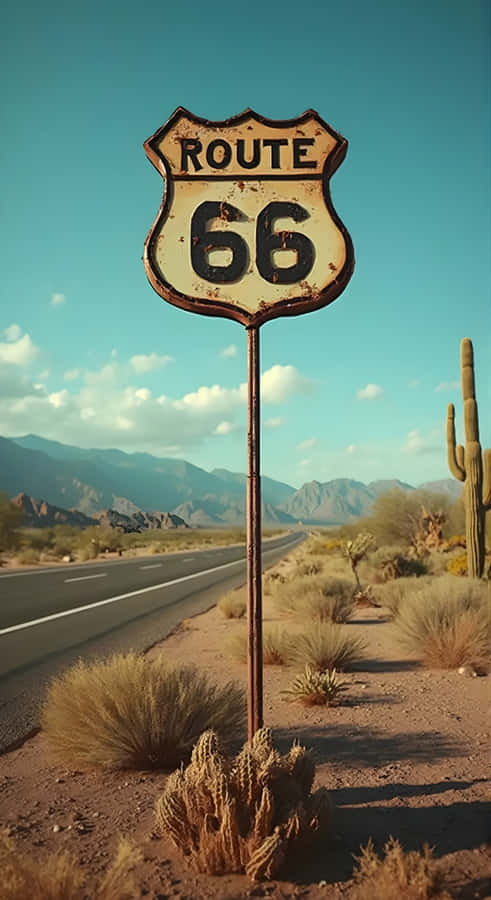 Route 66 Desert Road Wallpaper