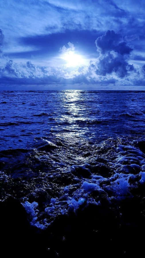 Royal Blue Ocean Sunset Wallpaper