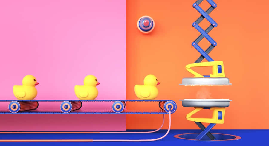 Rubber Duckson Conveyor Belt Wallpaper