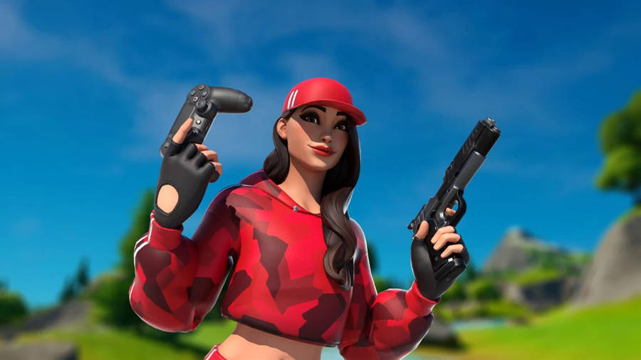 Ruby Fortnite Pistol Gun Wallpaper