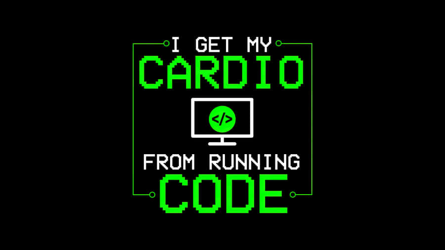 Running Code Cardio Humor Wallpaper