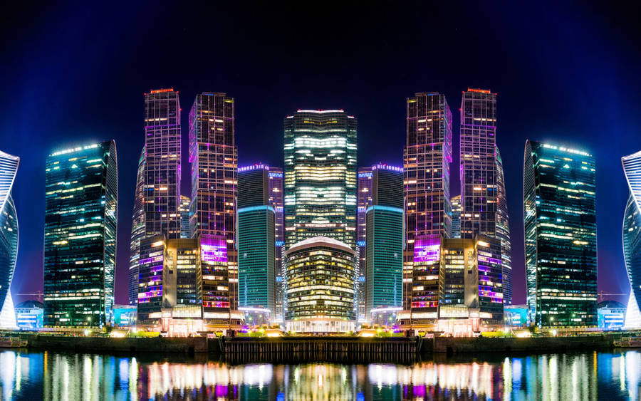 Russia Night City View Wallpaper