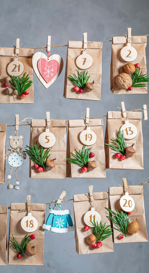 Rustic Handmade Advent Calendar Wallpaper