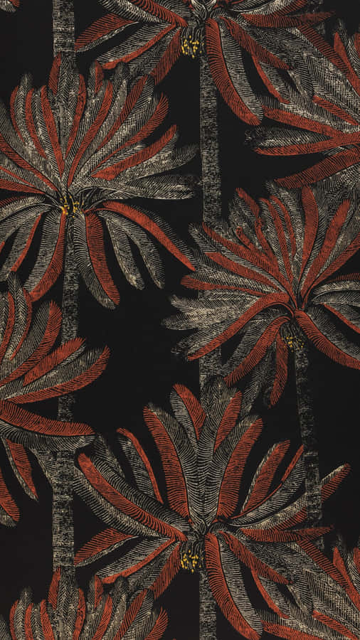 Rustic Jungle Leaf Pattern Wallpaper