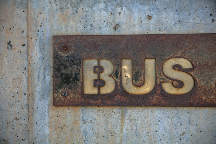 Rusty Bus Sign Vintage Texture Wallpaper