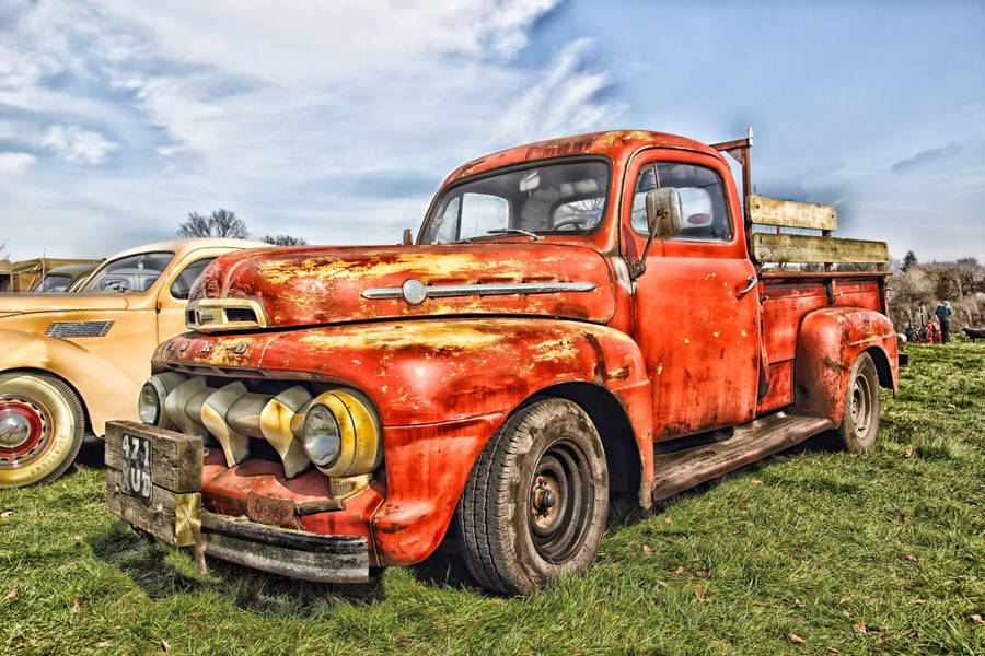 Rusty Red Old Ford Truck Wallpaper