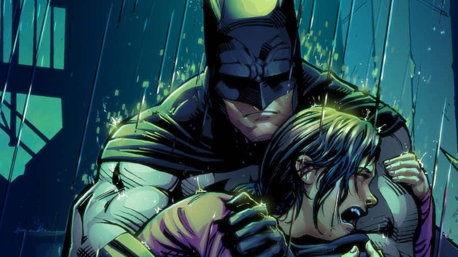 Sad Batman Comforting Robin Wallpaper