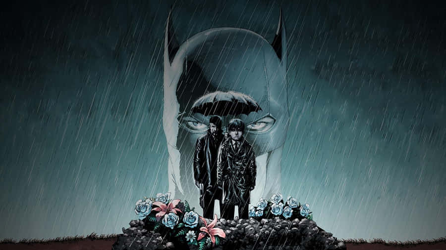 Sad Batman Under Rain Wallpaper