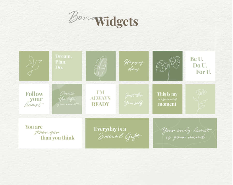 Sage Aesthetic With Inspirational Quotes Wallpaper