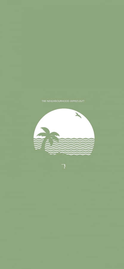 Sage Green Beach Graphic Wallpaper Wallpaper