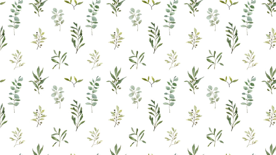 Sage Green Floral Pattern Wallpaper