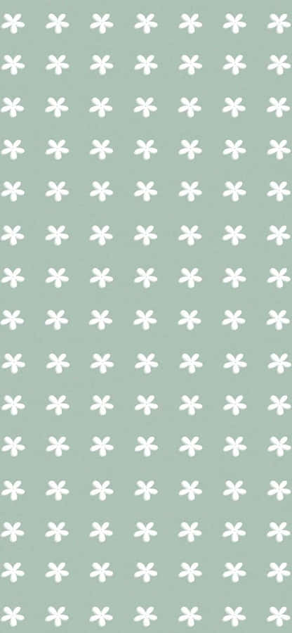 Sage Green Floral Pattern Wallpaper