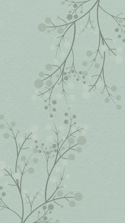 Sage Green Floral Pattern Wallpaper Wallpaper