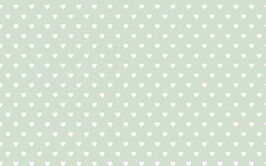 Sage Green Heart Pattern Background Wallpaper