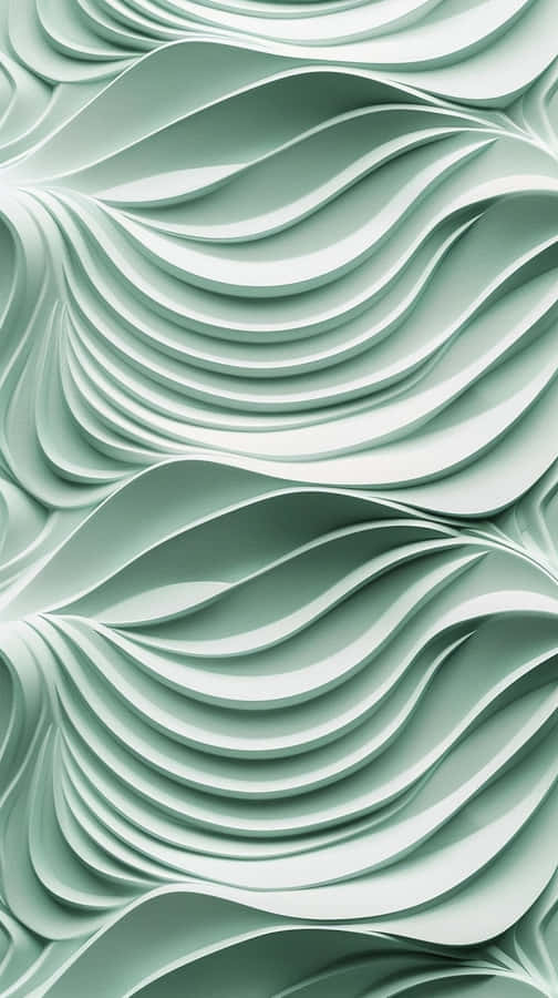 Sage Green Wavy Abstract Design Wallpaper