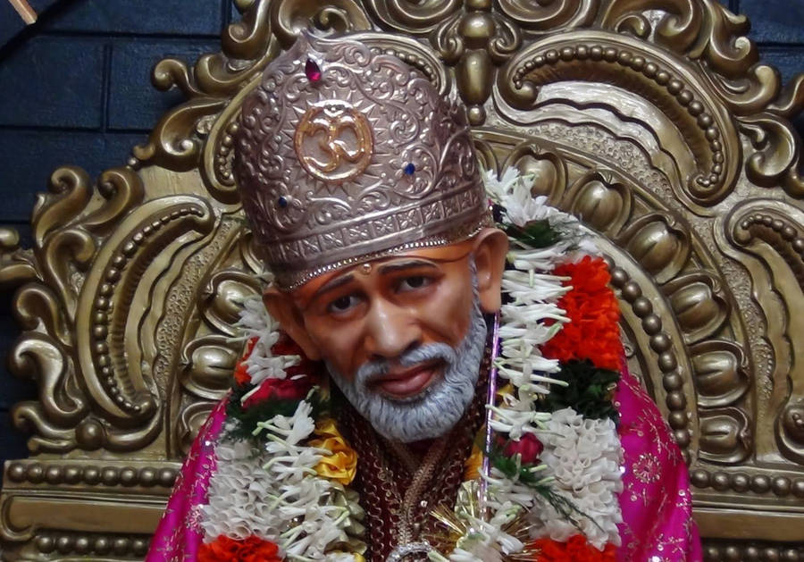 Sai Baba Pleasing Saint Staue 4k Wallpaper