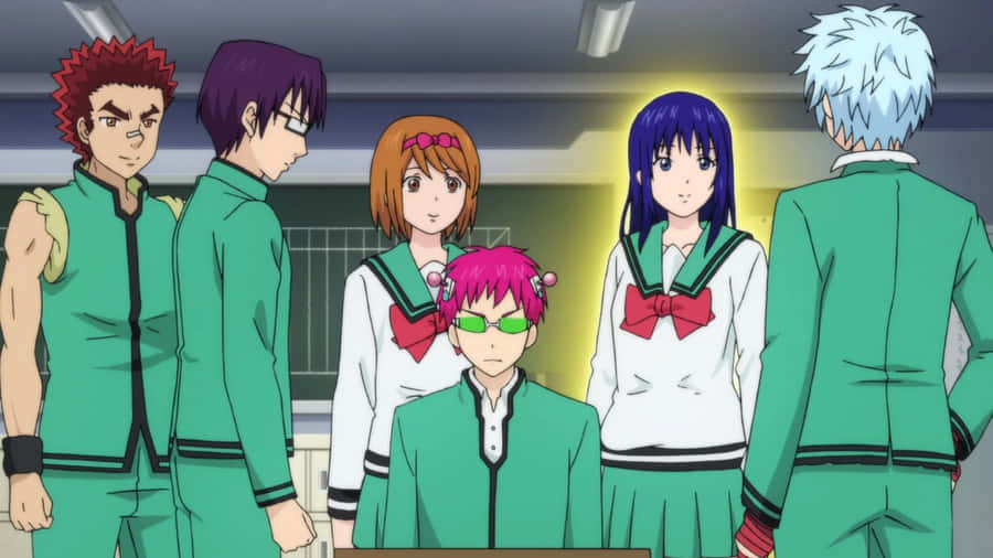 Saikiand Friendsat School Wallpaper