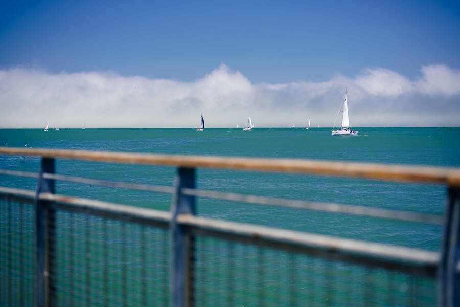 Sailing Boats From Balcony Wallpaper
