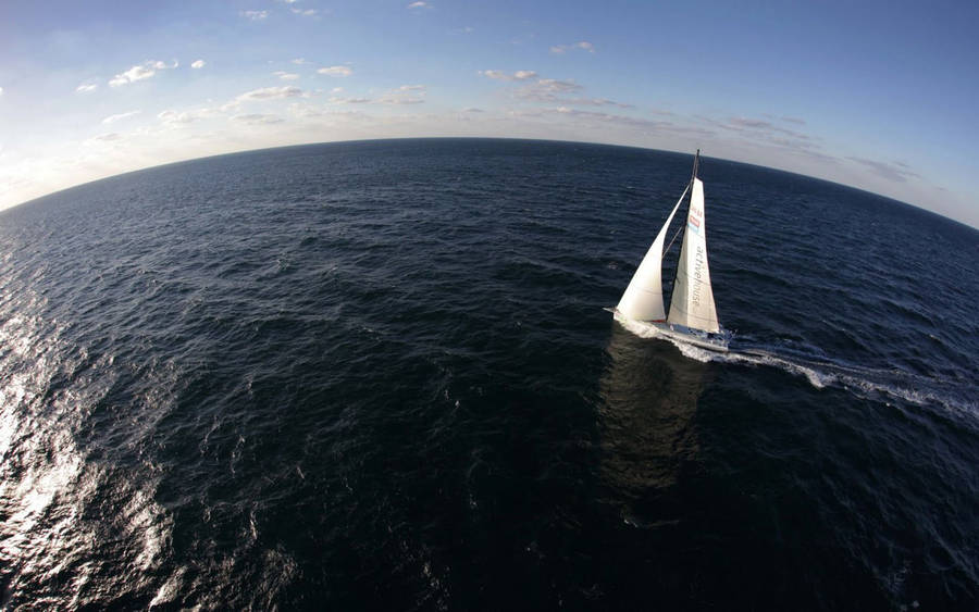 Sailing Sailboat Fisheye Wallpaper