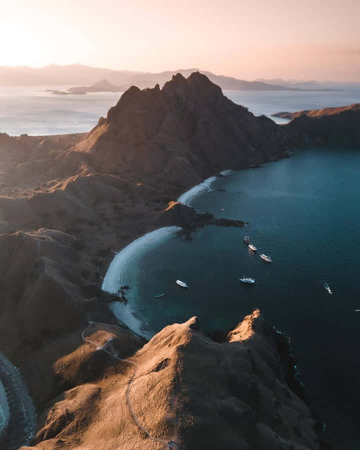 Sailing Ships On Komodo Island Wallpaper