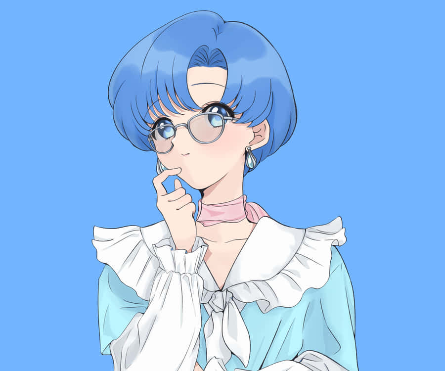 Sailor Mercury Touching Her Chin Wallpaper